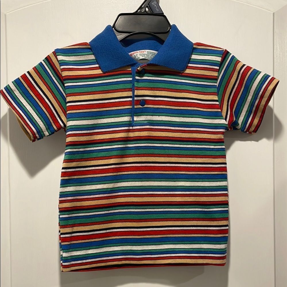 Health-Tex Colorful Striped Kids Polo Shirt size 3T